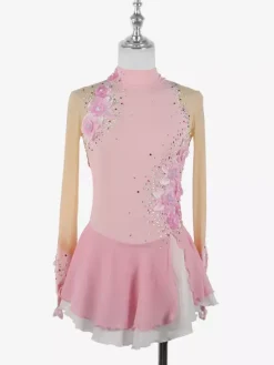 Girls Applique Ice Skating Dance Costumes Simple Generous Women's Figure Skating Competition Dress Gymnastics Leotards