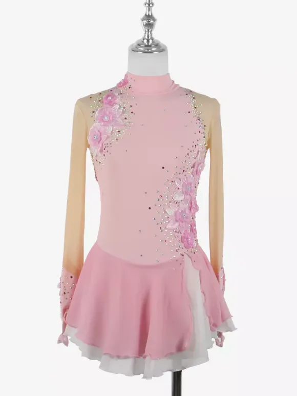 Girls Applique Ice Skating Dance Costumes Simple Generous Women's Figure Skating Competition Dress Gymnastics Leotards