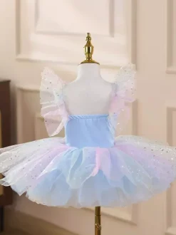 Girls Ballet Tutu Dress Sparkly Swan Princess Tulle Skirt Soft Fluffy Dance Costume For Stage Performance