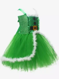 Girl's Christmas Set Red Dress Cloak Hat Polyester Christmas Holidays Costumes