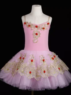 Girls Ballet Skirt Long Dance Dress Performance Costume Ballerina Dress