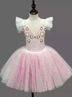 Girls Ballet Tutu Dress Fluffy Tulle Princess Dance Skirt Swan Costume For Recital Performance And Ballet Class