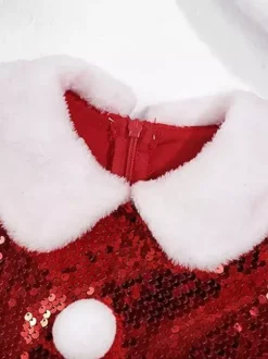 Girl's Christmas Set Red Hat Dress Polyester Christmas Holidays Costumes