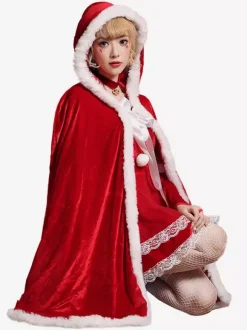 Girl's Christmas Yellow Cloak Polyester Christmas Holidays Costumes