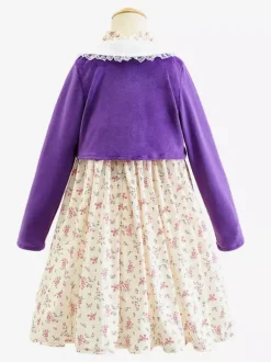 Girls Old Lady Costumes Purple Halloween Carvinal Costumes Set