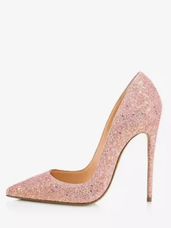 Glitter High Heels Pointed Toe Slip On Party Shoes