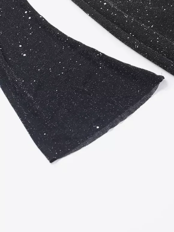 Glitter Off Shoulder Maxi Dress For Women - Sparkly Mesh Long Sleeve Mermaid Gown - Spring Gala Evening Party Outfits 2026