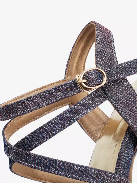 Glitter Sexy Sandals Platform Open Toe Criss Cross High Heel Sandals