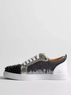 Glitter Skate Sneakers Round Toe Studed Lace Up Casual Shoes