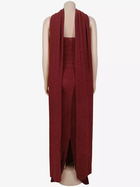 Glitter Tube Maxi Dress For Women - Sexy Backless Long Bodycon Gown With Scarf - Summer Evening Formal 2026