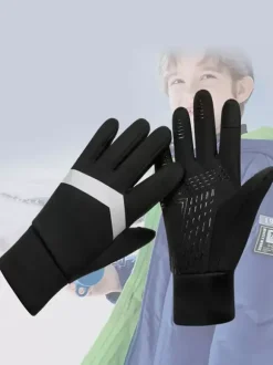 Gloves For Men Color Block Polyester
