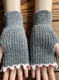 Gloves For Woman Animal Print Crochet Shark Shape Fingerless Home Wear Winter Warm Cute Acc