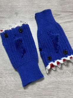 Gloves For Woman Animal Print Crochet Shark Shape Fingerless Home Wear Winter Warm Cute Acc