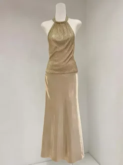 Gold Cami Top Halter Casual Women Camis