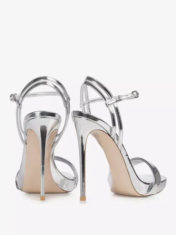 Gold High Heel Sandals Metallic Open Toe High Heel Prom Shoes