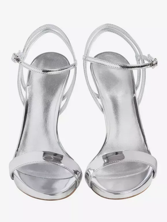 Gold High Heel Sandals Metallic Open Toe High Heel Prom Shoes