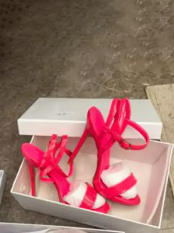 Gold High Heel Sandals Metallic Open Toe High Heel Prom Shoes