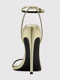 Gold High Heel Sandals Open Toe Stiletto Heel Party Shoes