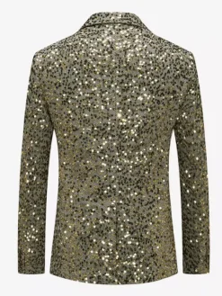 Gold Men's Sequni Retro Performance Costumes Overcoat Retro Costumes For Man