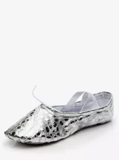 Gold Ballet Shoes 2026 Women Round Toe Criss Cross Belly Dance Shoes