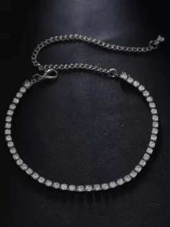 Gold Crystal Braided Anklet Beach Prom Ankle Bracelet