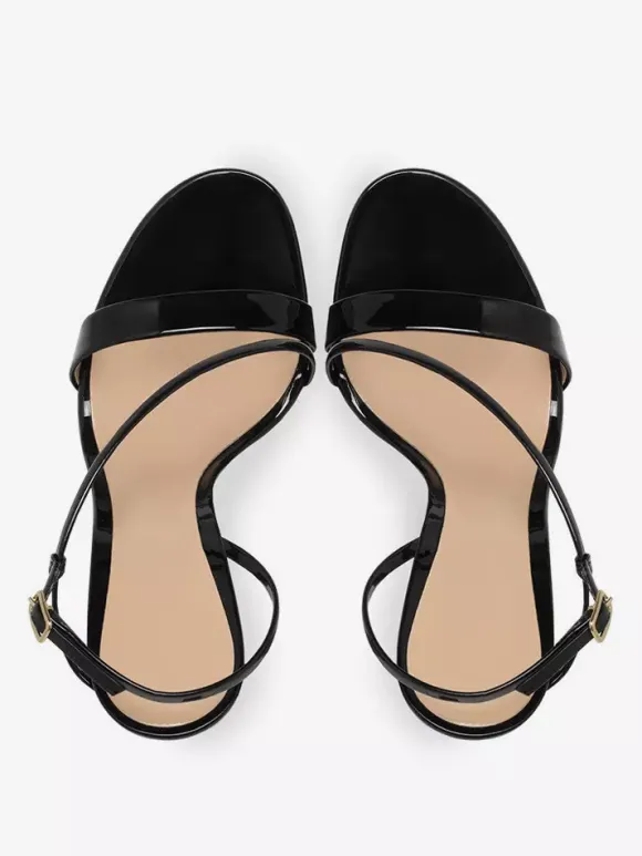 Gold High Heels Platform Open Toe Chunky Heel Strappy Party Shoes