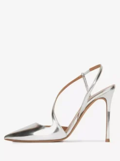 Gold High Heels Pointed Toe Strappy Slingback Party Shoes For Women