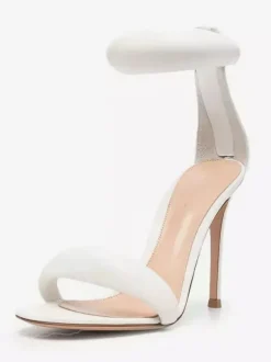 Gold High Heel Women Open Toe Metallic Ankle Strap Prom Sandals