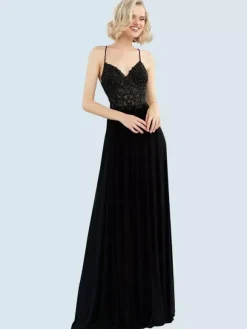 Gothic Black Wedding Dresses A Line V Neck Sleeveless Backless Lace With Train Bridal Gown Free Customization