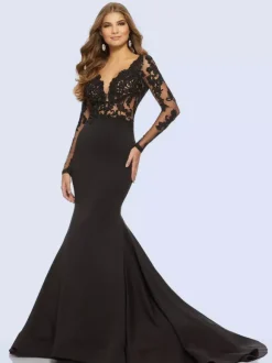 Gothic Black Wedding Dresses Mermaid V-Neck Long Sleeves Lace Backless With Train Bridal Dress Free Customization