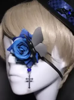 Gothic Lolita Accessories Blue Flowers Butterfly Accessory Miscellaneous