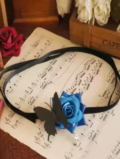 Gothic Lolita Accessories Blue Flowers Butterfly Accessory Miscellaneous