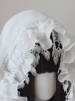 Gothic Lolita Accessories Black+White Lace Ruffles Headwear Miscellaneous