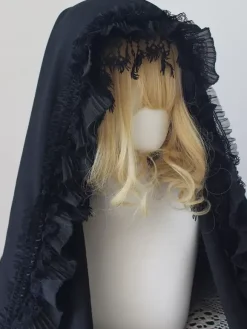 Gothic Lolita Accessories Black+White Lace Ruffles Headwear Miscellaneous