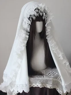 Gothic Lolita Accessories Black+White Lace Ruffles Headwear Miscellaneous