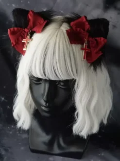 Gothic Lolita Accessories Black Cross Bow Accessory Miscellaneous
