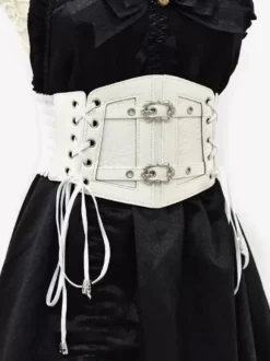 Gothic Lolita Accessories White Metal Details Lace up Grommets Miscellaneous