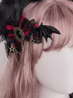 Gothic Lolita Accessories Burgundy Bows Lace Chains Headwear Miscellaneous
