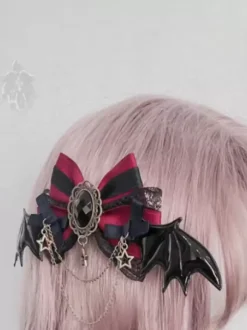 Gothic Lolita Accessories Burgundy Bows Lace Chains Headwear Miscellaneous