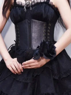 Gothic Lolita Accessories Black Lace Up Polyester Miscellaneous