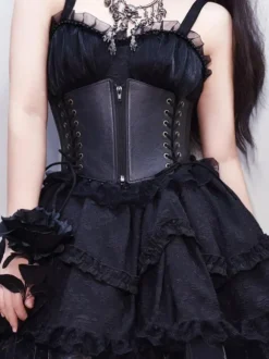Gothic Lolita Accessories Black Lace Up Polyester Miscellaneous