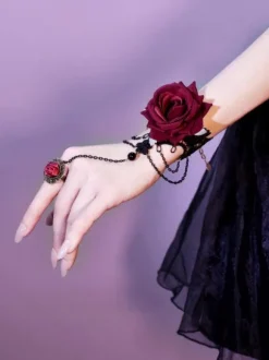 Gothic Lolita Accessories Black Rose Chains Polyester Accessory Miscellaneous