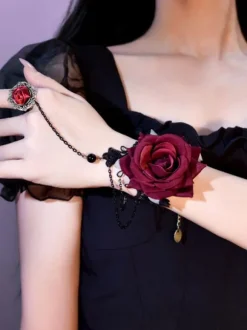 Gothic Lolita Accessories Black Rose Chains Polyester Accessory Miscellaneous