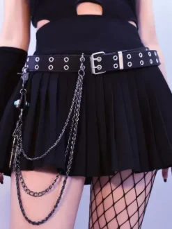 Gothic Lolita Accessories Black Grommets Chains Sash Miscellaneous
