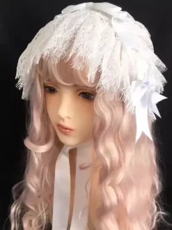 Gothic Lolita Accessories White Lace Bows Headwear Miscellaneous