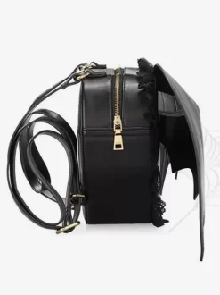 Gothic Lolita Bag Black PU Leather Ruffles Lace PU Leather Backpack Lolita Accessories