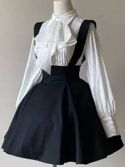 Gothic Lolita Blouses Lolita Top Ruffles Long Sleeves Blouse White Lolita Shirt