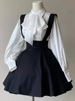 Gothic Lolita Blouses Lolita Top Ruffles Long Sleeves Blouse White Lolita Shirt