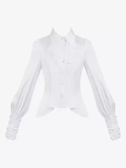 Gothic Lolita Blouses Ruffles Long Sleeves Lolita Top Blouse White Lolita Shirt