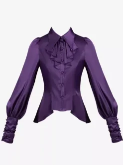 Gothic Lolita Blouses Ruffles Long Sleeves Lolita Top Blouse White Lolita Shirt